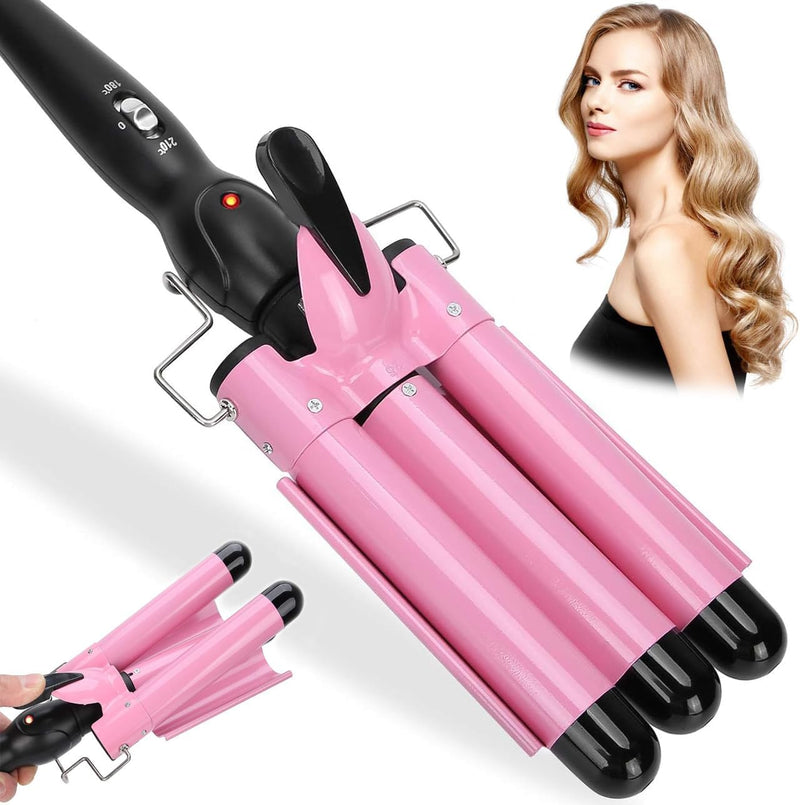 Rizador Ondulador Pinza Para Cabello En Bucle Plancha Sirena 3 Tubos + regalo protector termico cabello