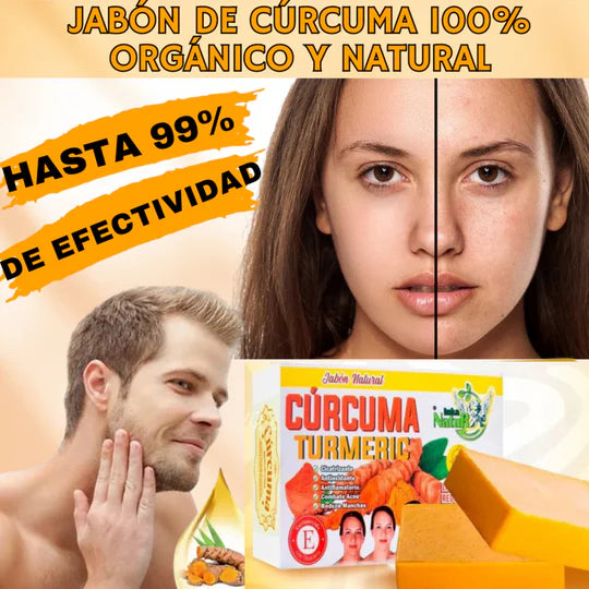 JABÓN DE CÚRCUMA 100% DE CURCUMA NATURAL