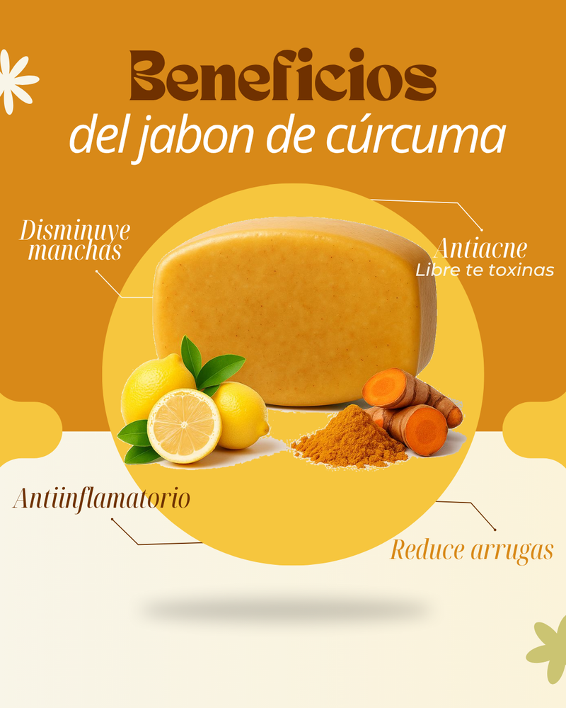 JABÓN DE CÚRCUMA 100% DE CURCUMA NATURAL
